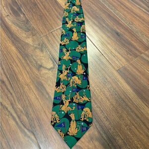 Scooby Doo Cartoon Network vintage 1999 green golf necktie.